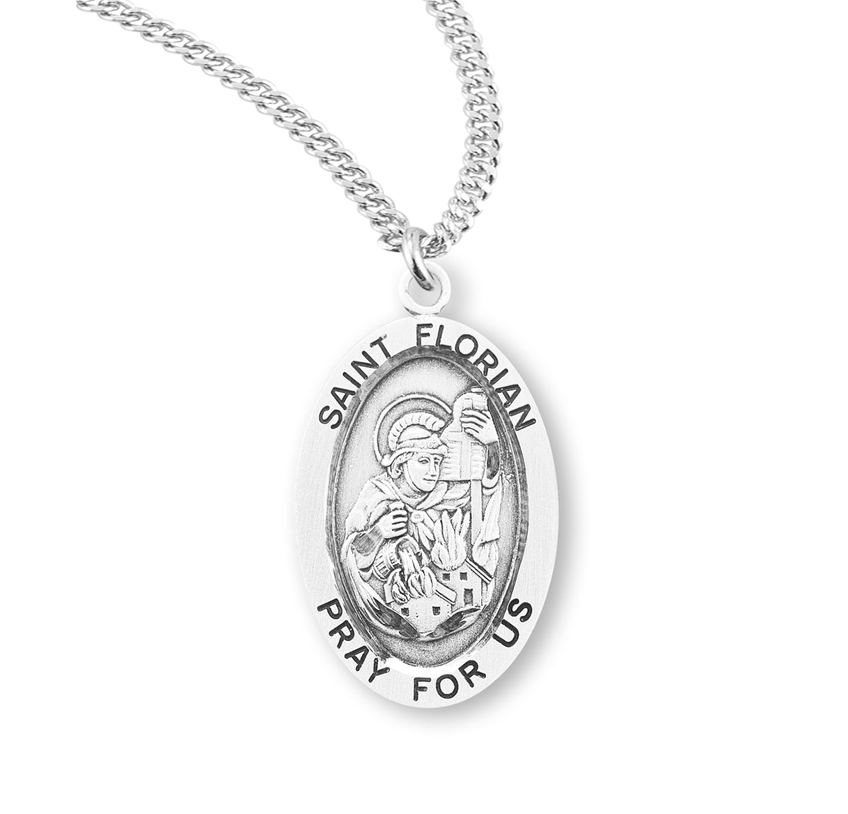 St. Florian Sterling Silver Medal Necklace