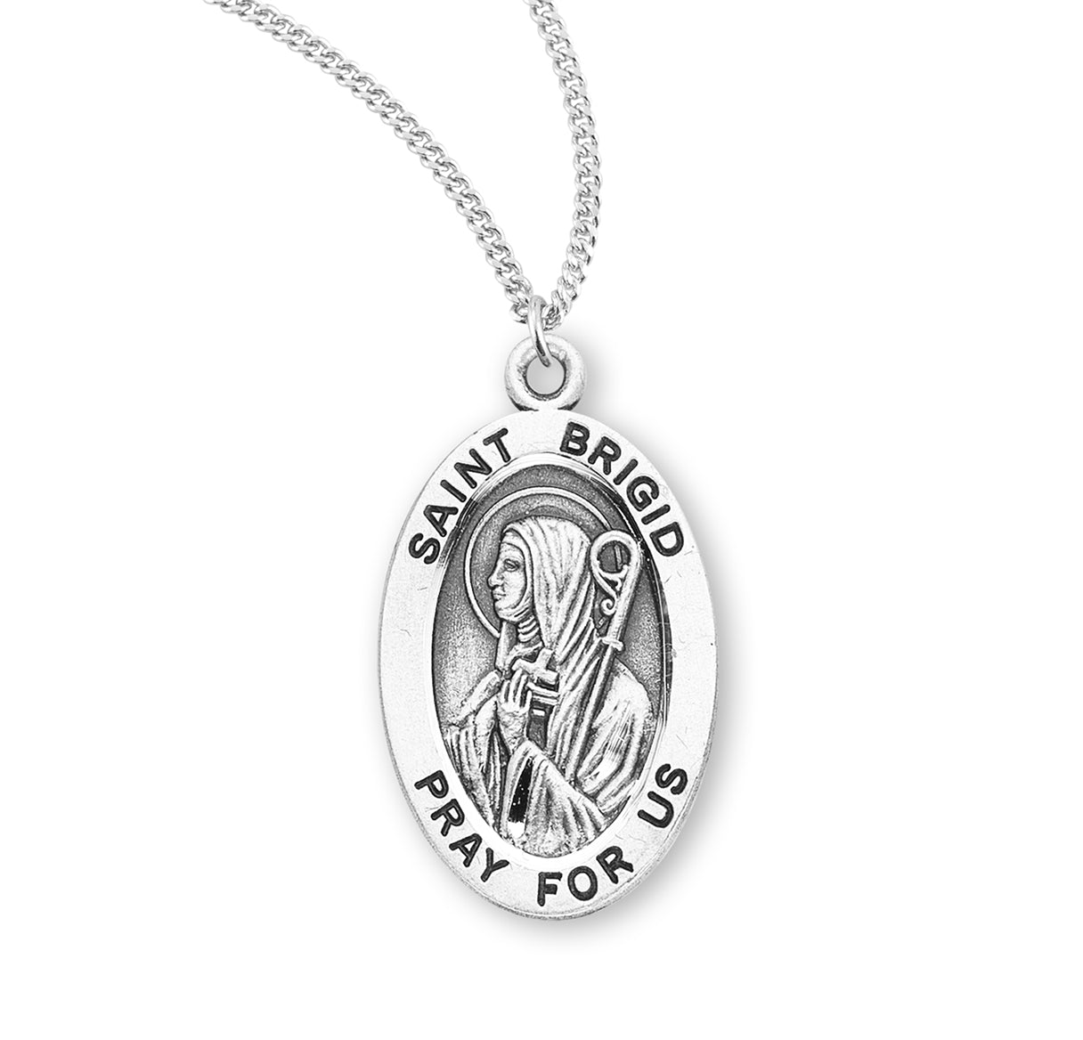 St. Brigid Sterling Silver Medal Necklace