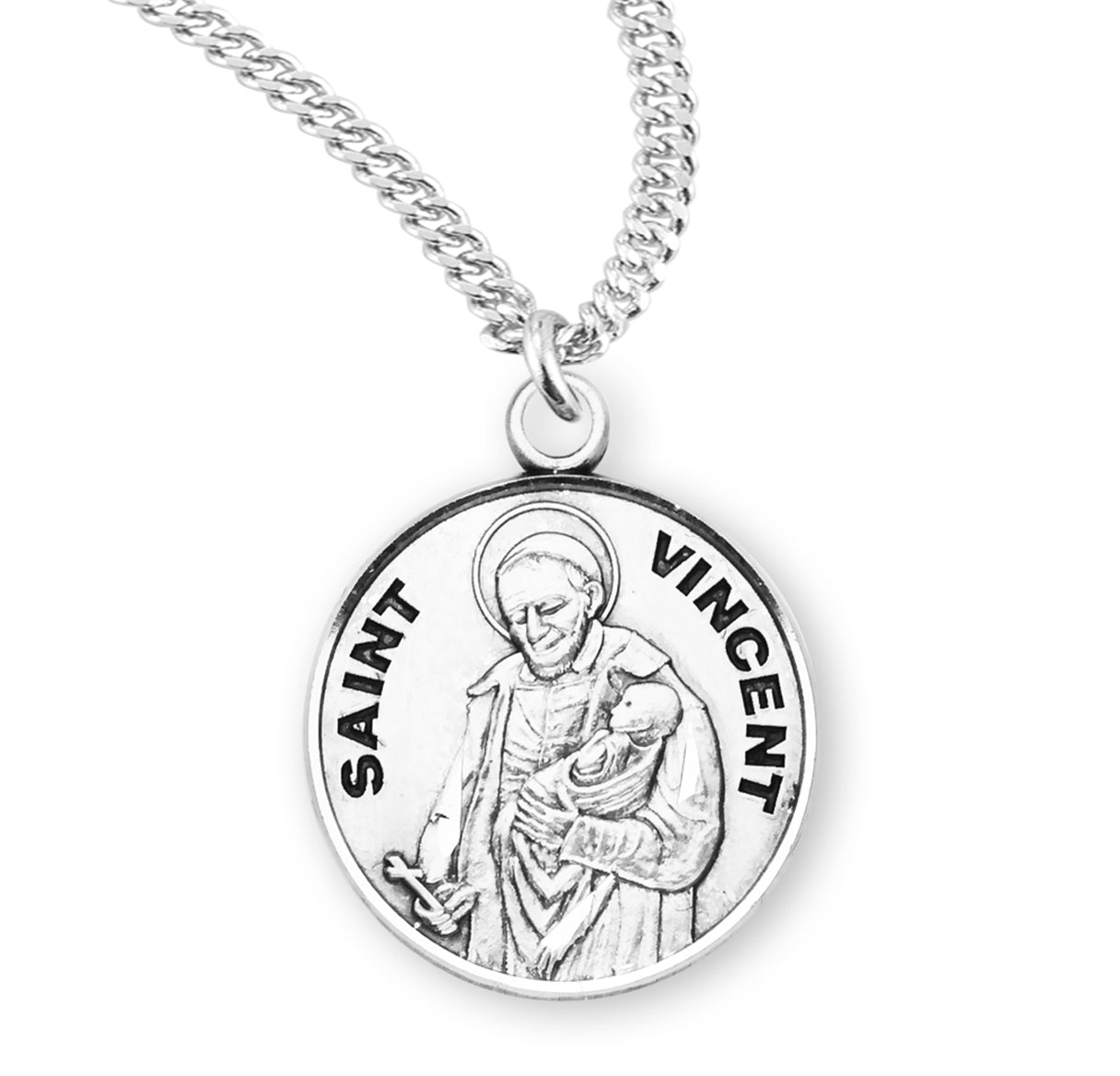 St. Vincent Sterling Silver Medal Necklace