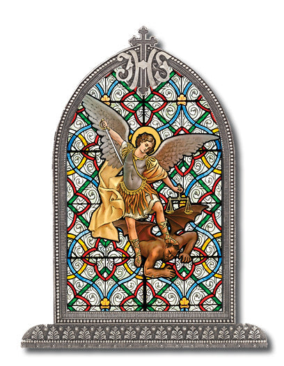 St. Michael Arch Liturgical Glass Small Textured Plexiglass