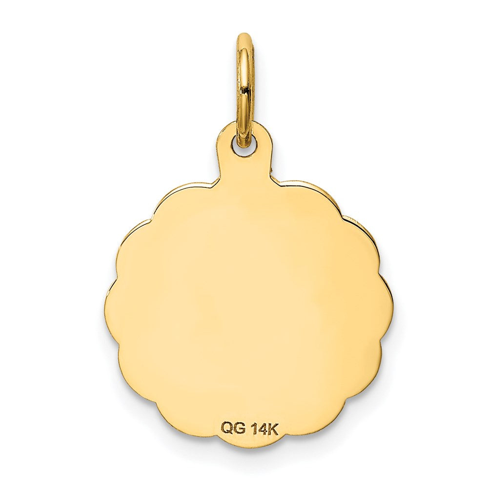 Extel Medium 14k Gold Merry Christmas Disc Charm Made in USA