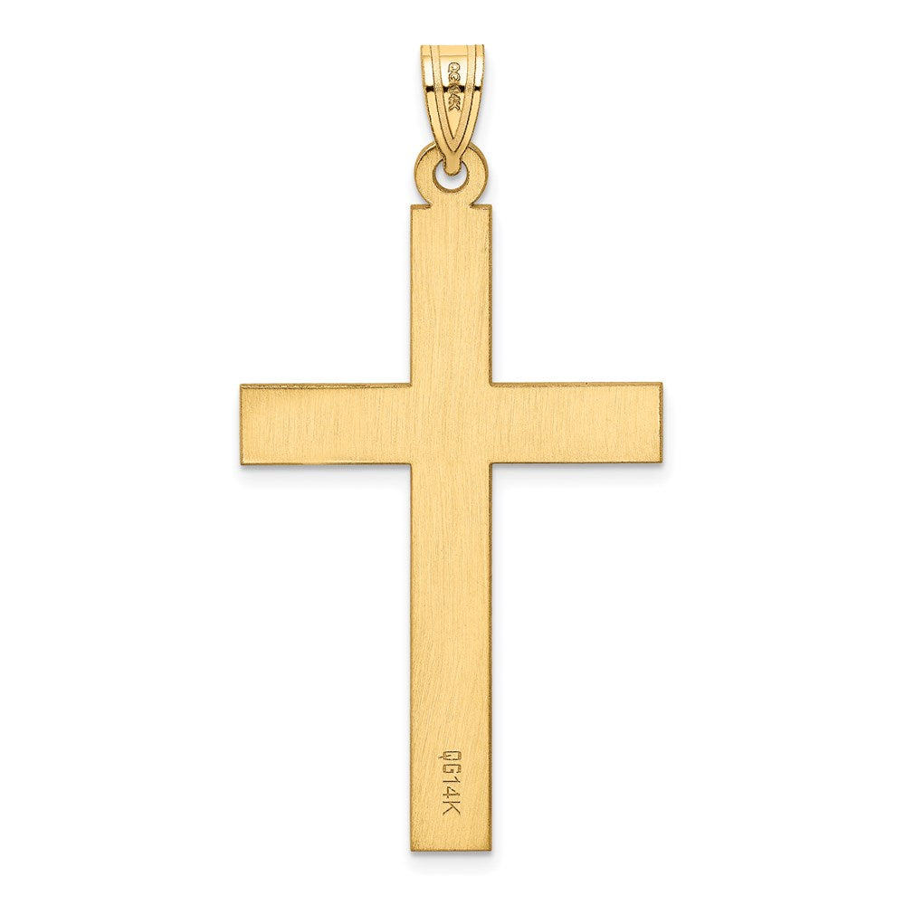 Extel Extra Large 14k Gold Sand Blasted Latin Cross Pendant