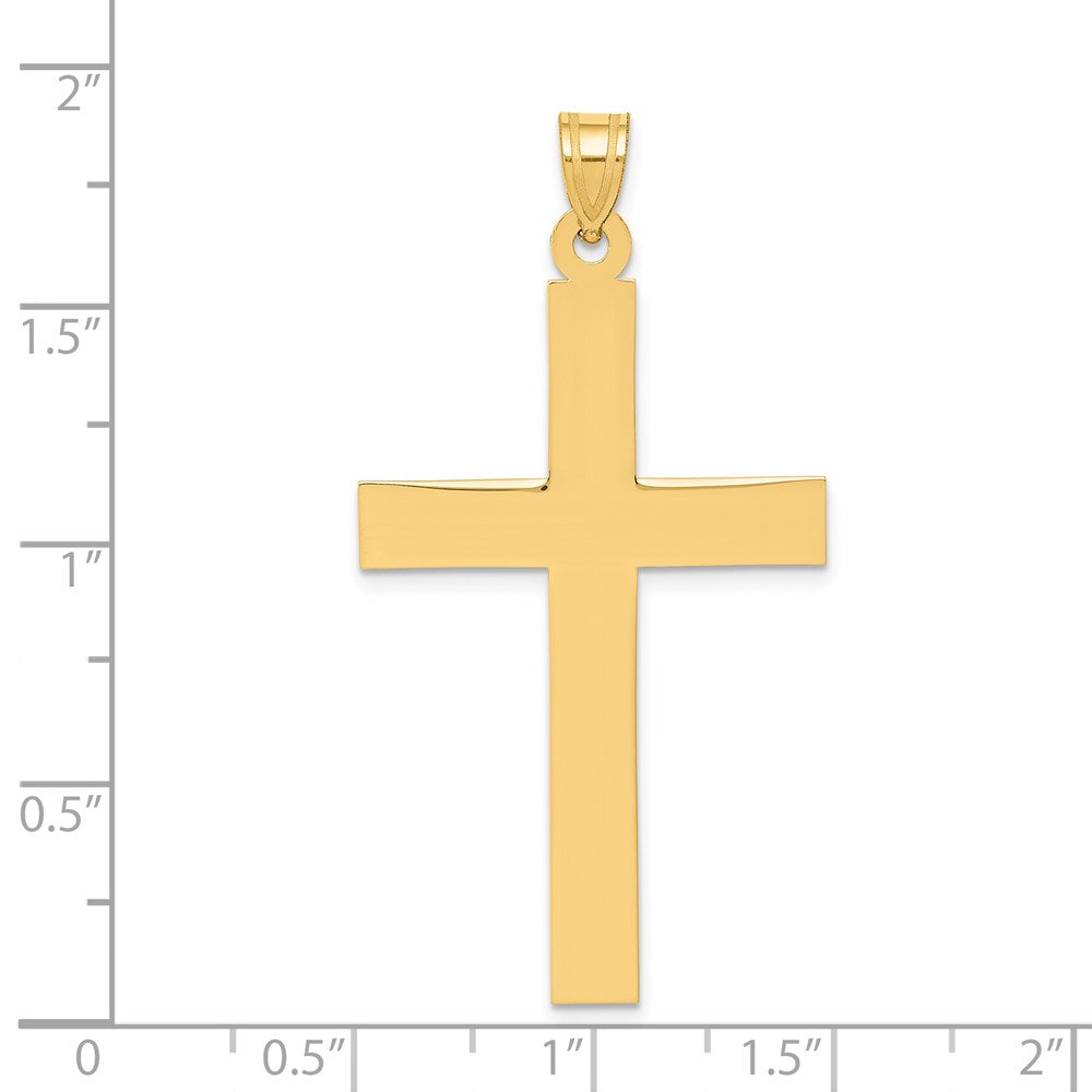 Extel Extra Large 14k Gold Sand Blasted Latin Cross Pendant
