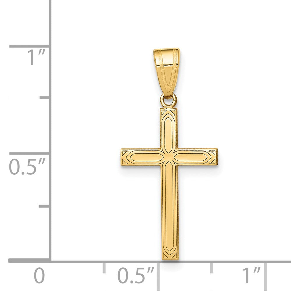Extel Large 14k Gold Solid Latin Cross Pendant Made in USA