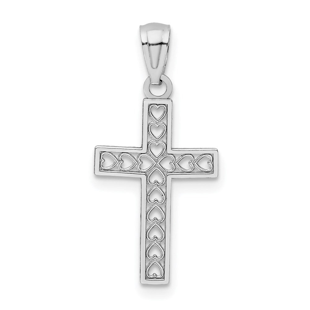 Extel Large 14k White Gold Cross Pendant Charm Made in USA