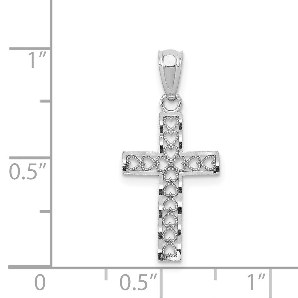 Extel Large 14k White Gold Cross Pendant Charm Made in USA
