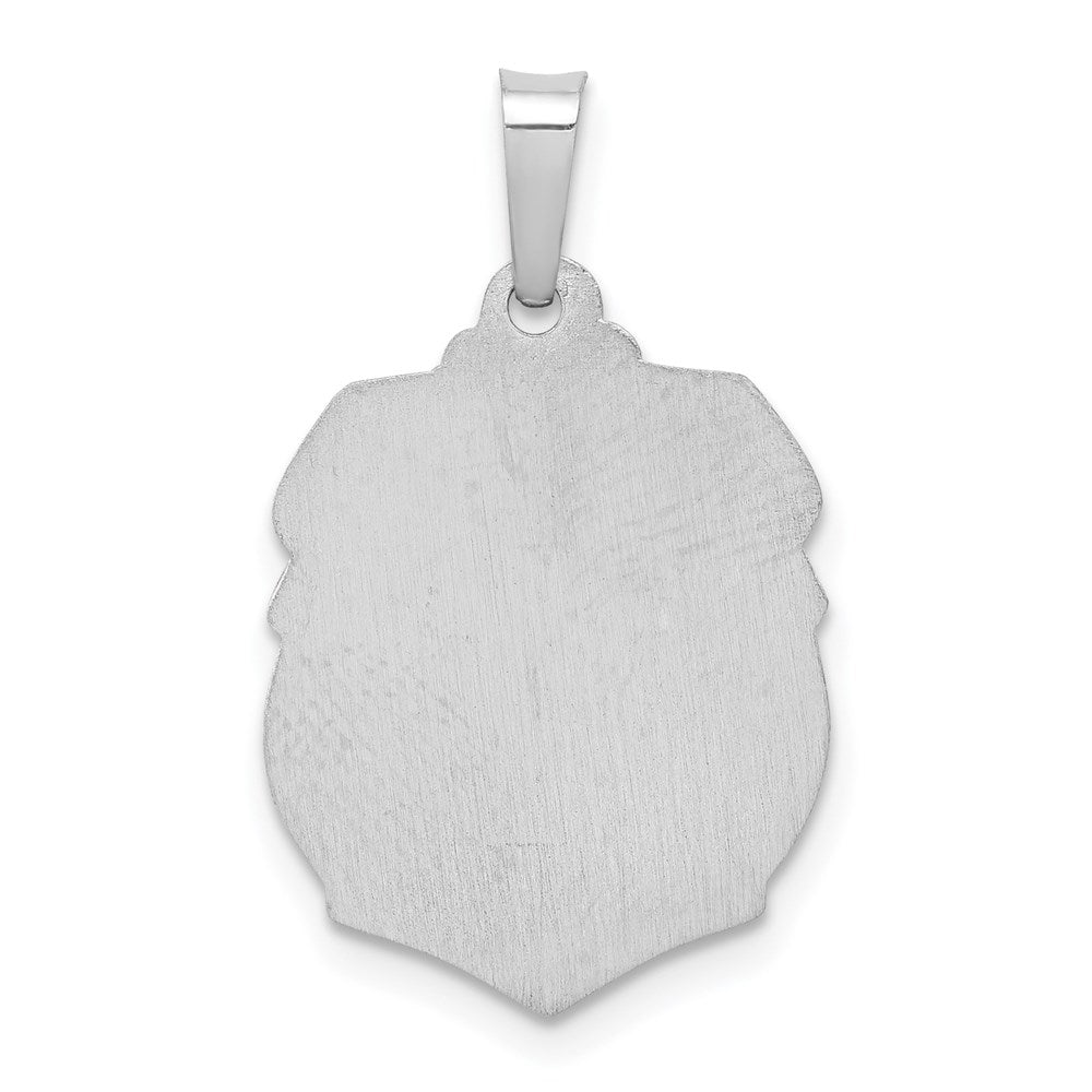 Extel Medium 14k White Gold St Michael Medal Pendant Charm