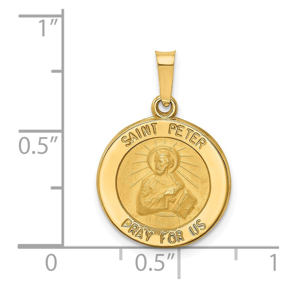 Extel Medium 14k Polished and Satin Saint Peter Medal Charm