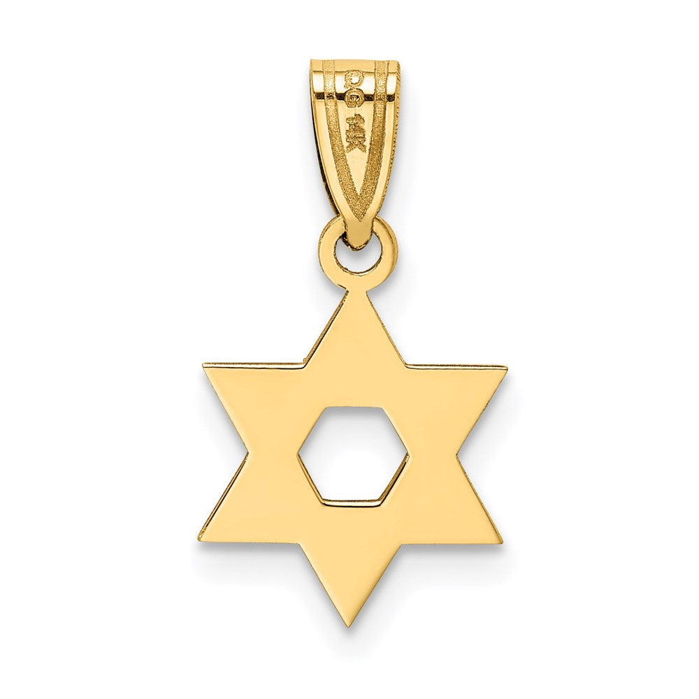 Extel Medium 14k Gold Star of David Pendant Made in USA