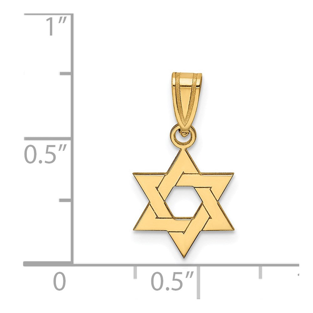 Extel Medium 14k Gold Star of David Pendant Made in USA