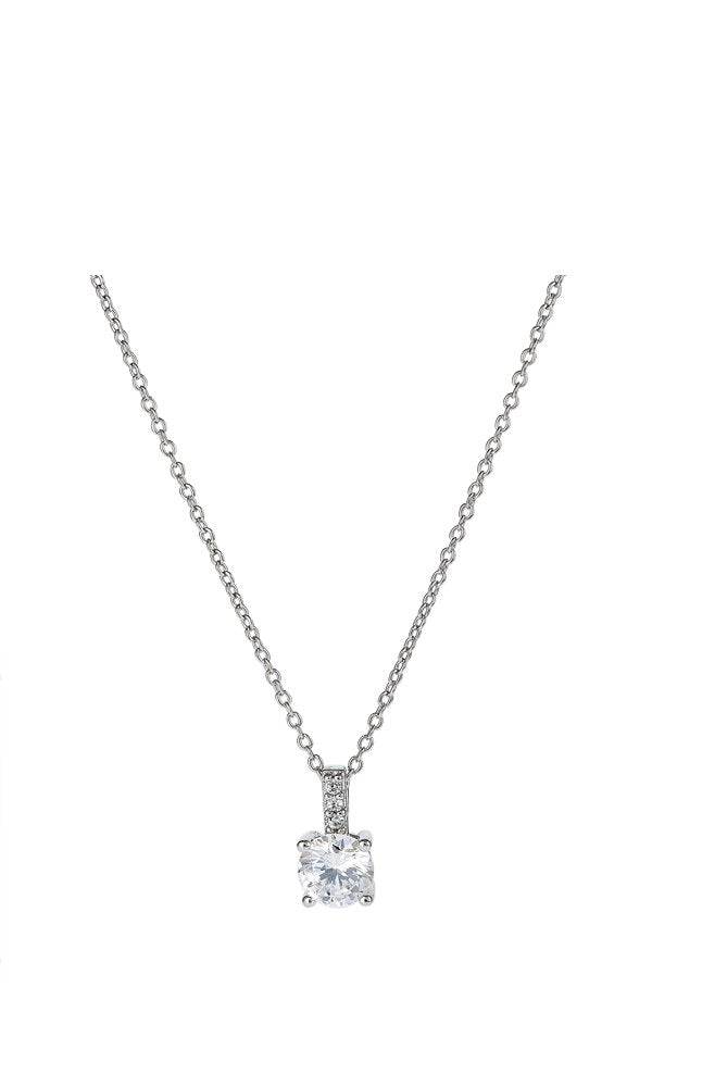 Crislu Accented Brilliant Pendant Finished in Pure Platinum