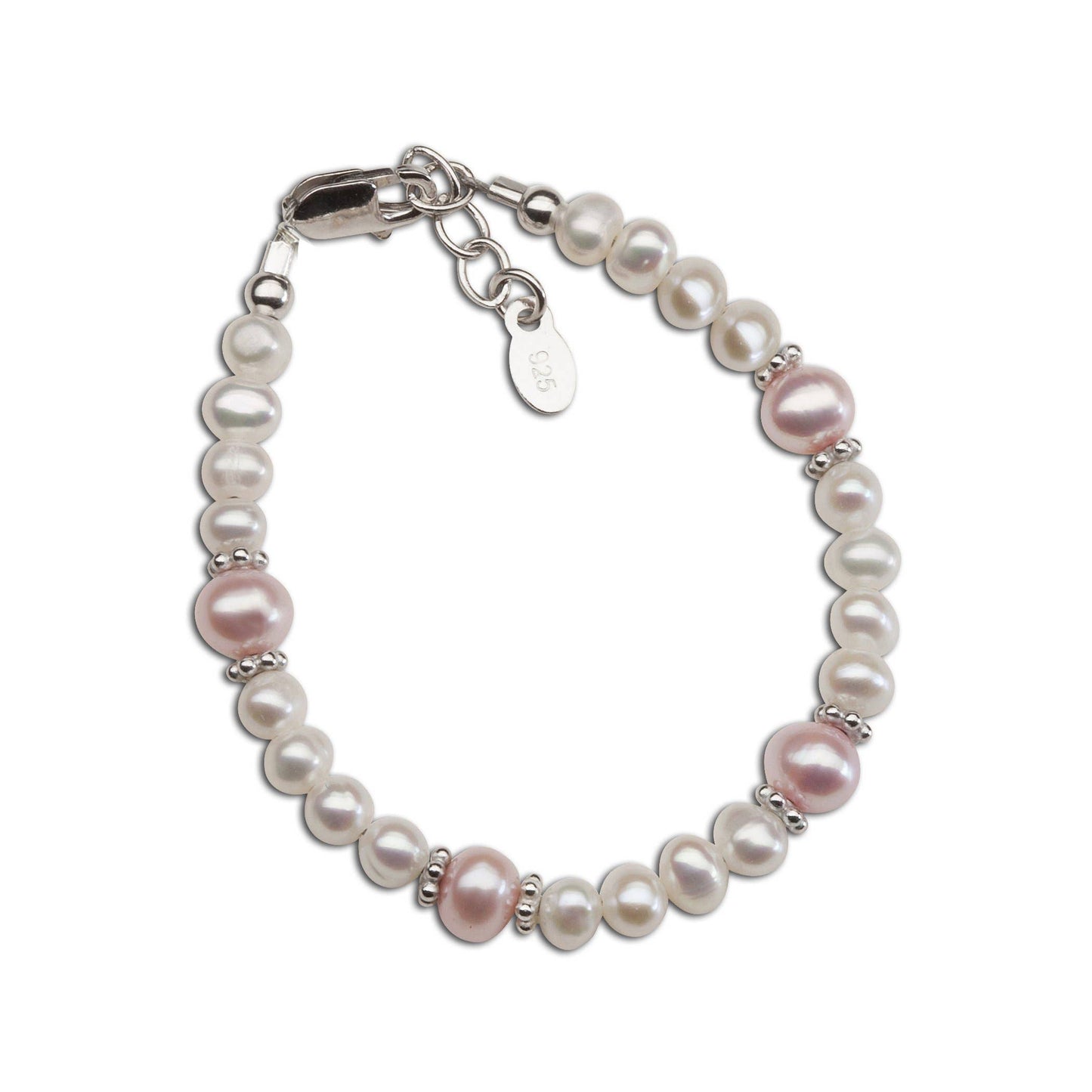 Girls Sterling Silver Pearl Baby Bracelet Small 0-12m Jewelry