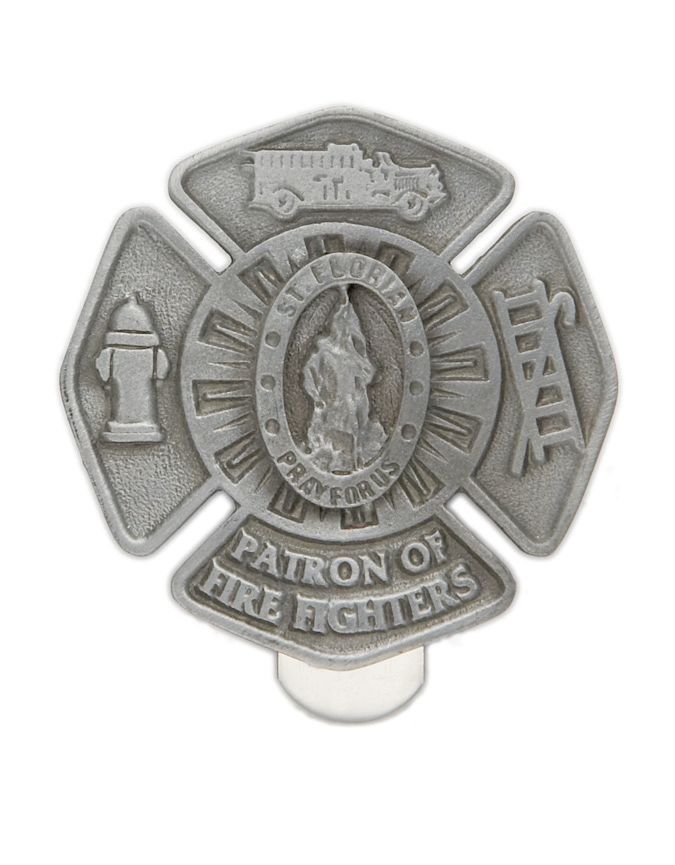 Extel Pewter St. Florian Maltese Cross Sun Visor Clip