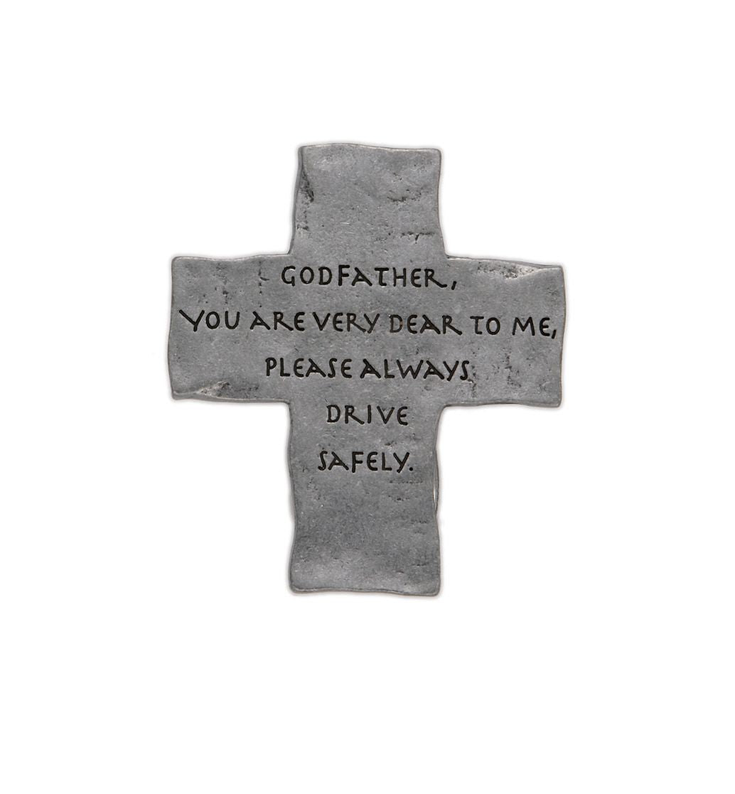Extel Pewter Godfather Drive Safely Cross Visor Clip
