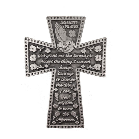 Extel Pewter Serenity Prayer Cross Auto Sun Visor Clip