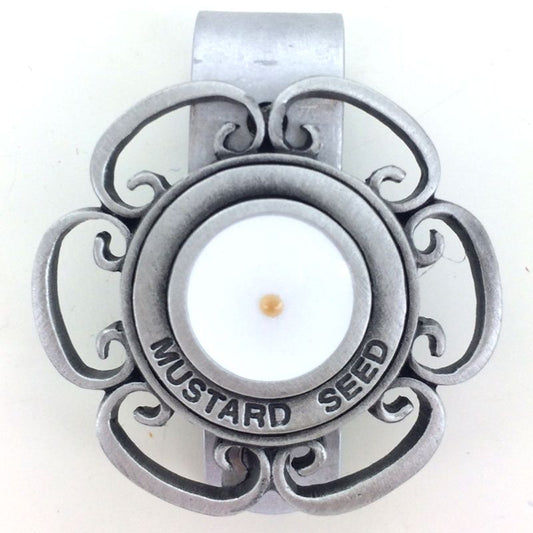 Extel Pewter Round Mustard Seed Auto Sun Visor Clip