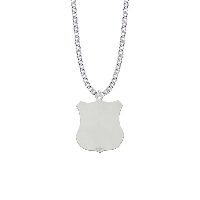Extel Large Sterling Silver St. Michael Shield Medal Pendant