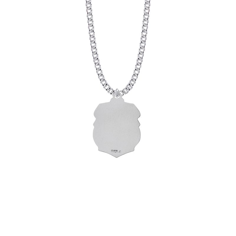 Extel Large Sterling Silver St. Michael Shield Medal Pendant