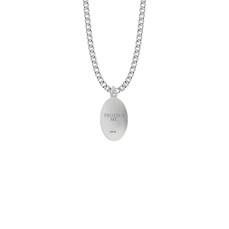 Extel Medium Sterling Silver Oval St. Jude Medal Pendant