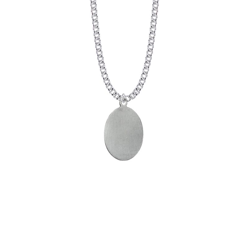 Extel Large Pewter Oval Saint Michael Medal Pendant with Chain