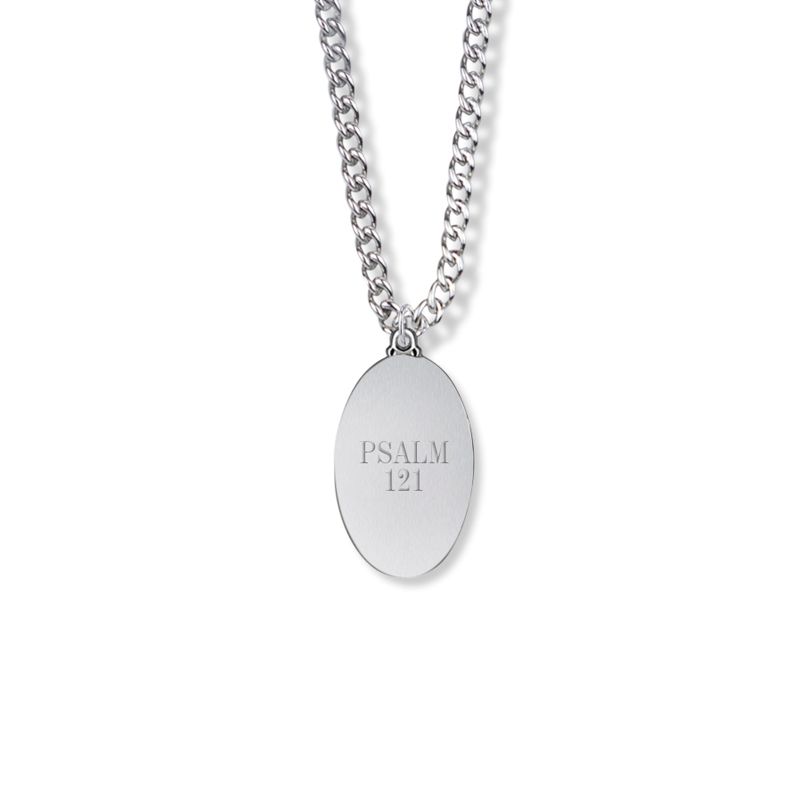 Extel Medium Two-Tone Sterling Silver St. Christopher Medal Pendant