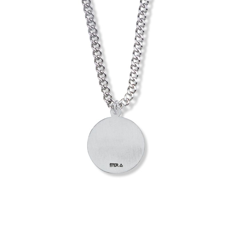 Extel Medium Sterling Silver St. Christopher Pendant with 20 Inch Chain