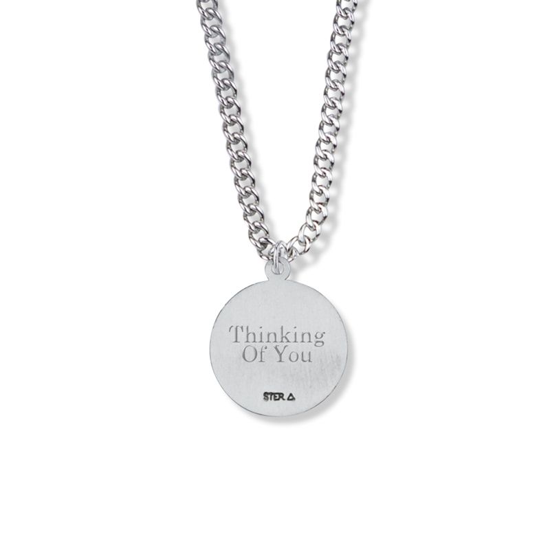 Extel Medium Sterling Silver St. Christopher Pendant with 20 Inch Chain
