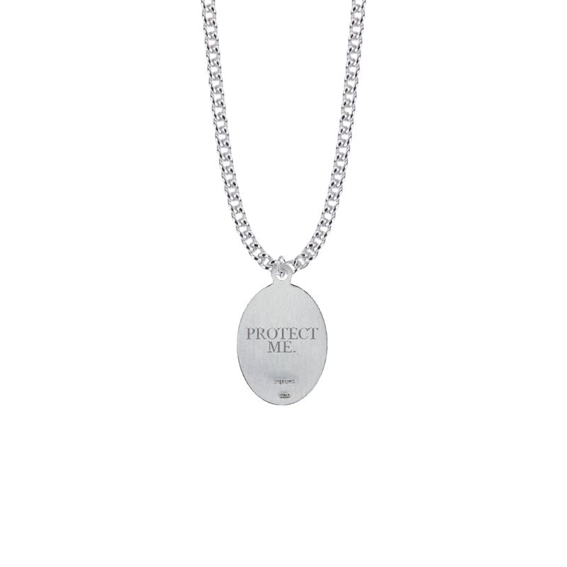 Extel Large Sterling Silver Oval St. George Medal Pendant