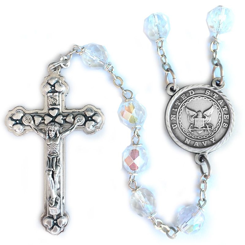 Extel Soldier of God Military Rosary 7mm Crystal Beads