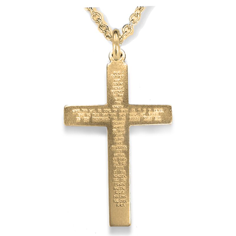 Extel Large 14KT Gold Plated Sterling Silver Cross Pendant