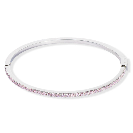 Elegant Bangle - Rose-Silver featuring sparkling pink accents, perfect for any occasion. Ideal for stylish accessories.