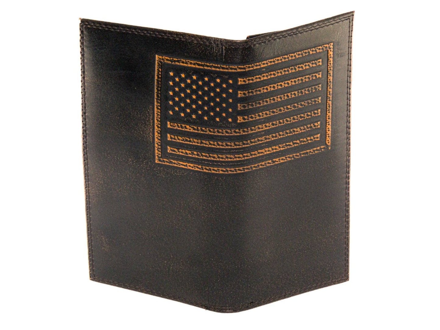American Flag Burnished Leather Secretary Wallet