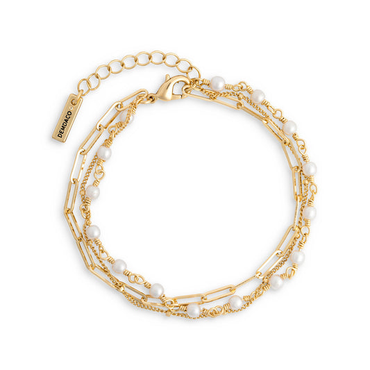 Pearls From Within Gold Chain Adjustable Bracelet 7"