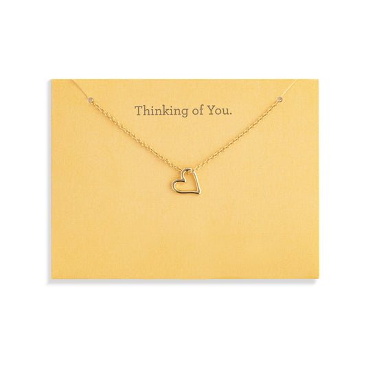 Thinking of You Floral Card & Gold Necklace-16in