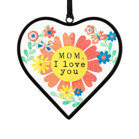 Love You Mom Heart Suncatcher