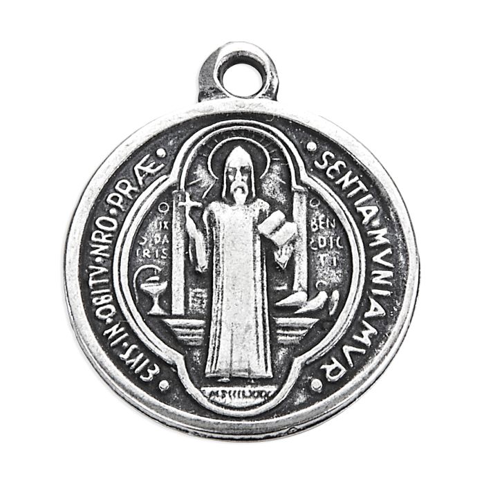 1" ST BENEDICT ANT SLV  MEDAL