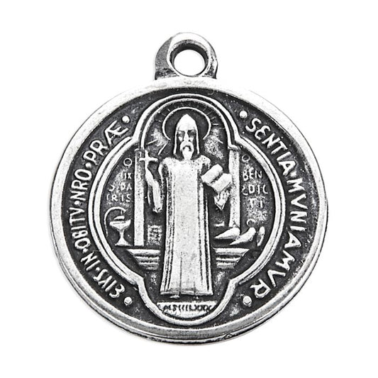 1" ST BENEDICT ANT SLV  MEDAL