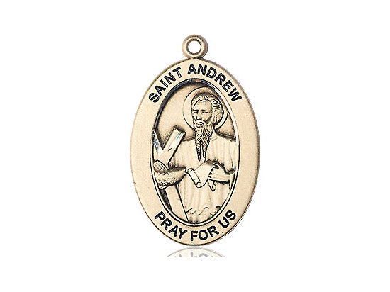 Saint Andrew the Apostle Medal – Catholic Medal of Discipleship & Evangelism – Gift for Men of Faith, Leaders & Spiritual Mentors, 14k Yellow Gold, No Chain, Pendant Only, Made in USA