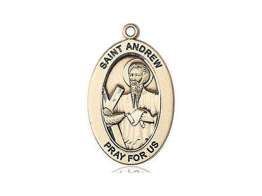 Saint Andrew the Apostle Medal – Catholic Medal of Discipleship & Evangelism – Gift for Men of Faith, Leaders & Spiritual Mentors, 14k Yellow Gold, No Chain, Pendant Only, Made in USA