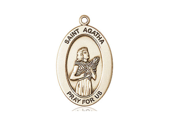 Saint Agatha Medal – Catholic Healing Pendant for Nurses, Breast Cancer Warriors & Caregivers – Patron Saint of Strength & Compassion, 14k Yellow Gold Filled, No Chain, Pendant Only, Made in USA