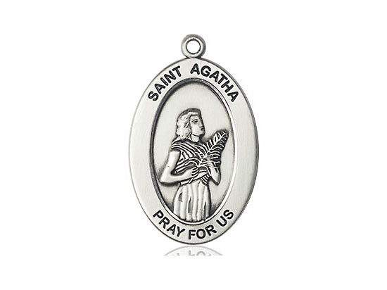 Saint Agatha Medal – Catholic Healing Pendant for Nurses, Breast Cancer Warriors & Caregivers – Patron Saint of Strength & Compassion, Pewter, No Chain, Pendant Only, Made in USA