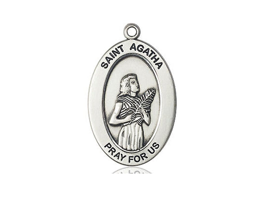 Saint Agatha Medal – Catholic Healing Pendant for Nurses, Breast Cancer Warriors & Caregivers – Patron Saint of Strength & Compassion, Pewter, No Chain, Pendant Only, Made in USA