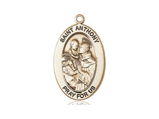 Saint Anthony of Padua Medal – Patron Saint of Lost Items & Miracles – Catholic Necklace for Hope, Recovery & Guidance in Uncertain Times, 14k Yellow Gold Filled, No Chain, Pendant Only, Made in USA