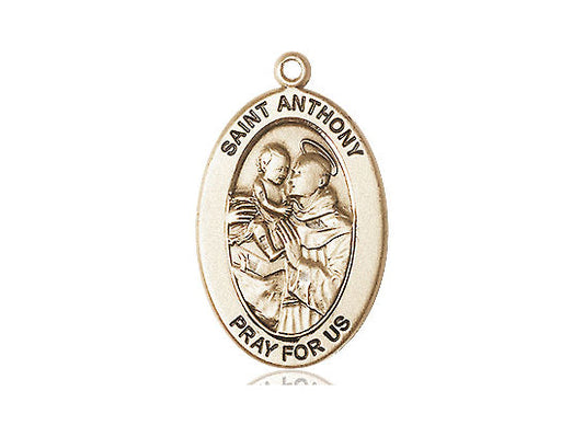 Saint Anthony of Padua Medal – Patron Saint of Lost Items & Miracles – Catholic Necklace for Hope, Recovery & Guidance in Uncertain Times, 14k Yellow Gold, No Chain, Pendant Only, Made in USA