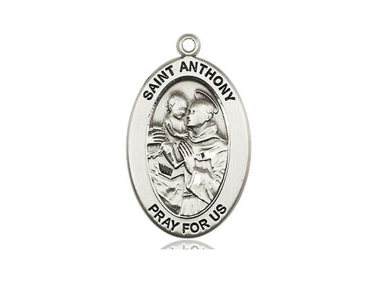 Saint Anthony of Padua Medal – Patron Saint of Lost Items & Miracles – Catholic Necklace for Hope, Recovery & Guidance in Uncertain Times, Sterling Silver, No Chain, Pendant Only, Made in USA
