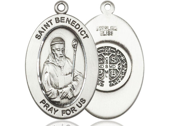 Saint Benedict Medal – Catholic Protection Necklace Against Evil & Spiritual Warfare, Gift of Peace & Safety, Sterling Silver, No Chain, Pendant Only, Made in USA