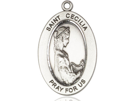 Saint Cecilia Medal – Patron Saint of Music & Choir – Catholic Gift for Musicians, Singers & Artists Seeking Spiritual Inspiration, Sterling Silver, No Chain, Pendant Only, Made in USA