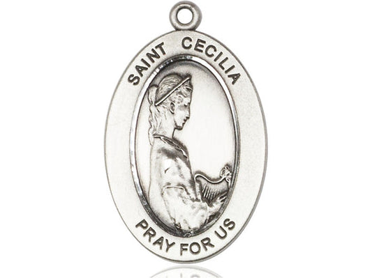 Saint Cecilia Medal – Patron Saint of Music & Choir – Catholic Gift for Musicians, Singers & Artists Seeking Spiritual Inspiration, Sterling Silver, No Chain, Pendant Only, Made in USA