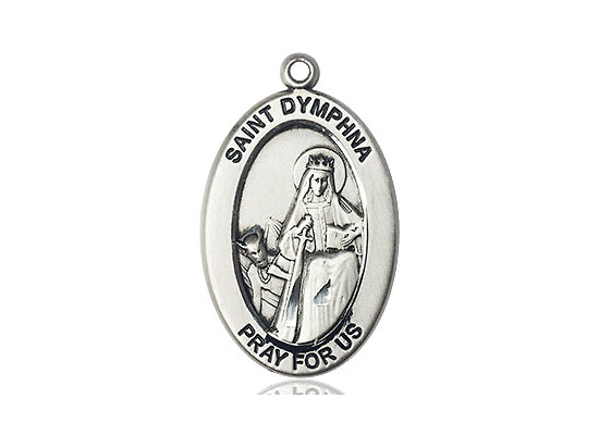 Saint Dymphna Medal – Patron Saint of Mental Health – Catholic Jewelry for Anxiety, Emotional Healing & Inner Peace, Pewter, No Chain, Pendant Only, Made in USA