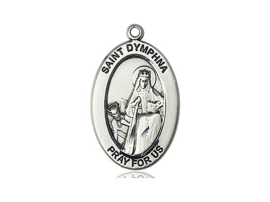 Saint Dymphna Medal – Patron Saint of Mental Health – Catholic Jewelry for Anxiety, Emotional Healing & Inner Peace, Pewter, No Chain, Pendant Only, Made in USA